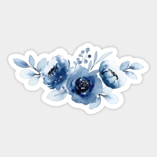 Blue Watercolor Wild Flower Sticker